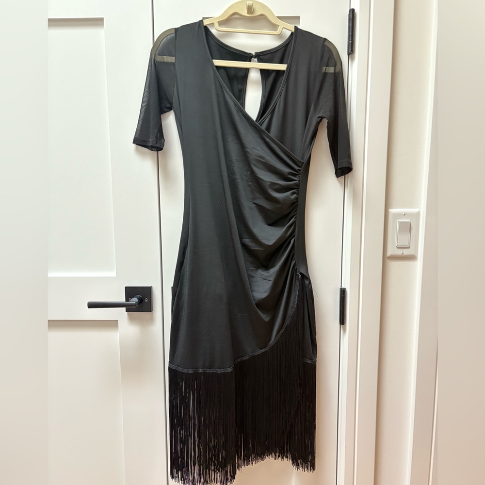 Ballroom Dancing Black Fringe Dress